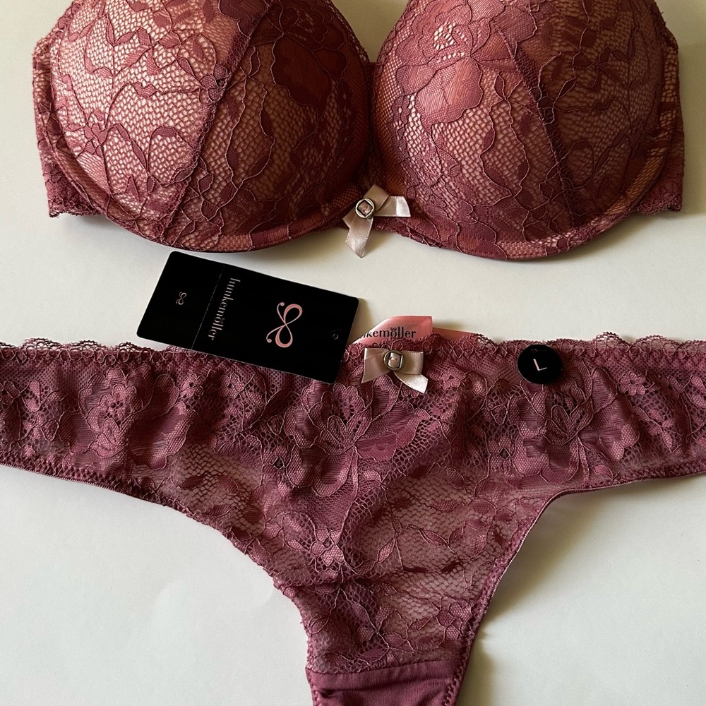 NWT Hunkermoller Lace Bra and Panty Set in Mauve - Picture 4 of 6